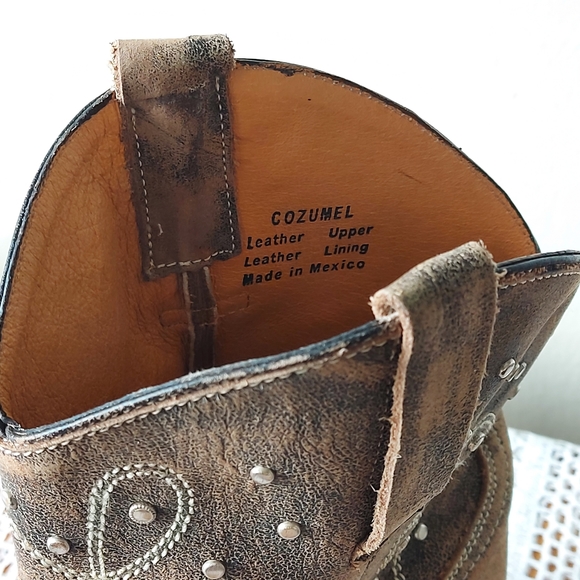 ISO MIZ MOOZ Women's Distressed Leather Studded Cowgirl Cozumel Western Boots - Picture 9 of 12